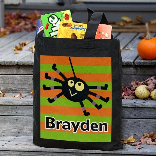 Halloween Spider Black Tote Bag