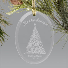 Engraved Christmas Tree Holiday Ornament