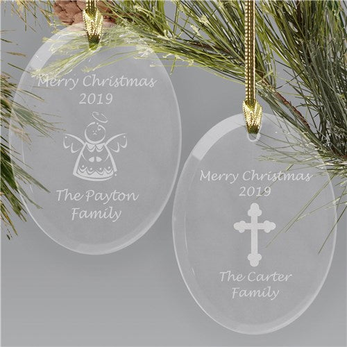 Merry Christmas Glass Ornament