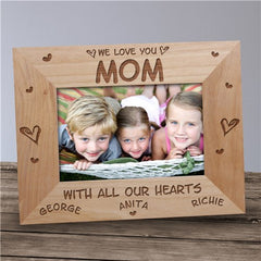 All Our Hearts Personalized Wood Picture Frame