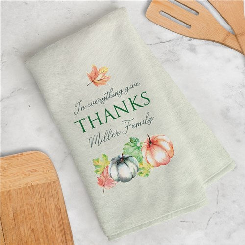 Personalized In Everything Give Thanks Dish Towel