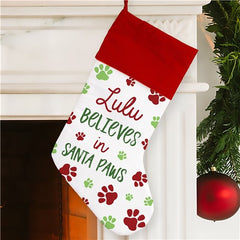 Personalized Believes in Santa Paws Stocking