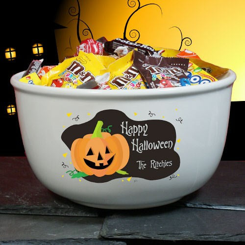 Happy Halloween Personalized Ceramic Bowl