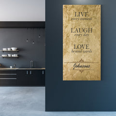 Rusticus Auri Live Every Moment Personalized Canvas Print