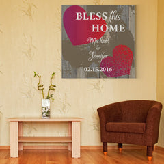 Personalized Bless This Home Canvas Print
