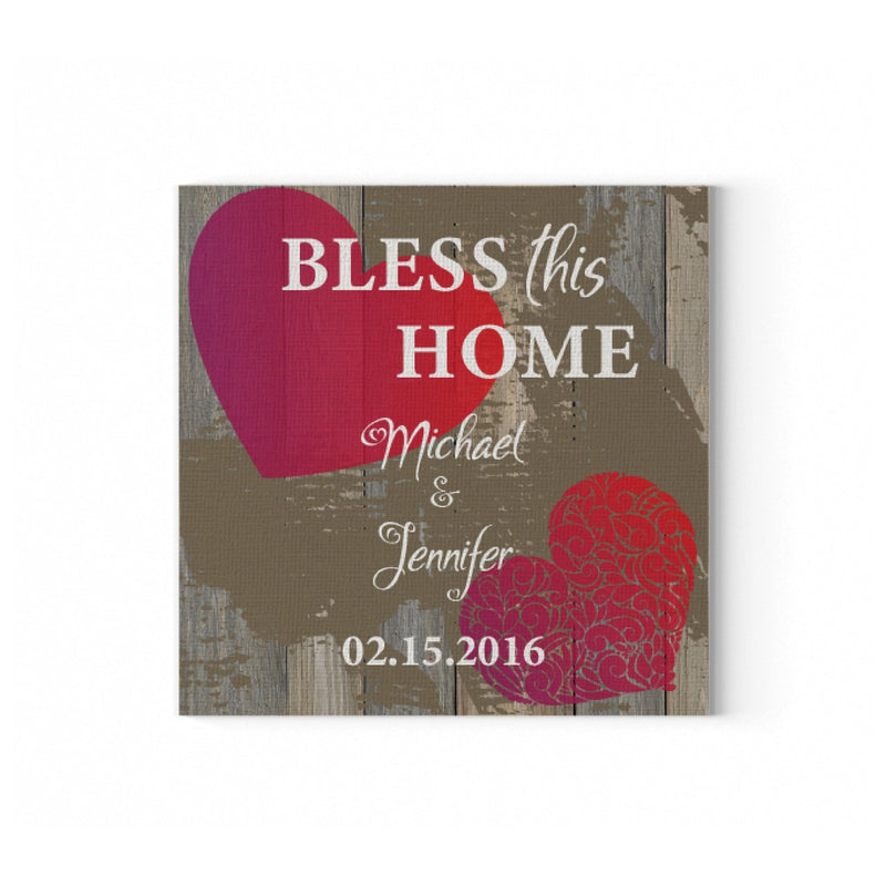 Personalized Bless This Home Canvas Print
