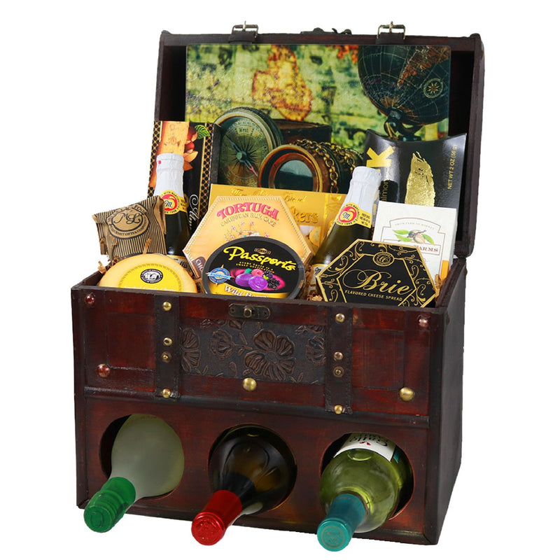 Wine Lovers' Wooden Deluxe Gift Basket