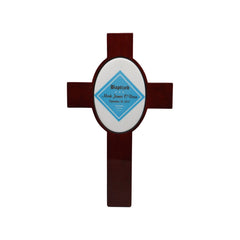 Personalized Children's Baptism Cross (Blue)