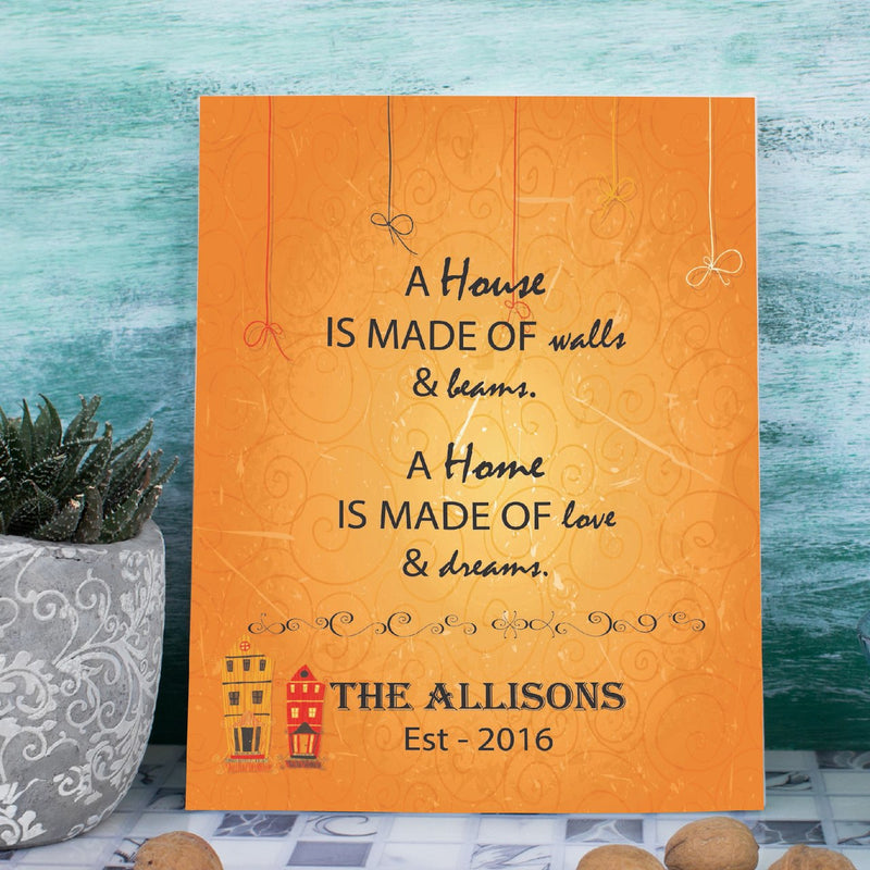 Home is Made of Love Personalized Canvas