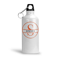 Personalized Circle Monogram Water Bottle (Orange)