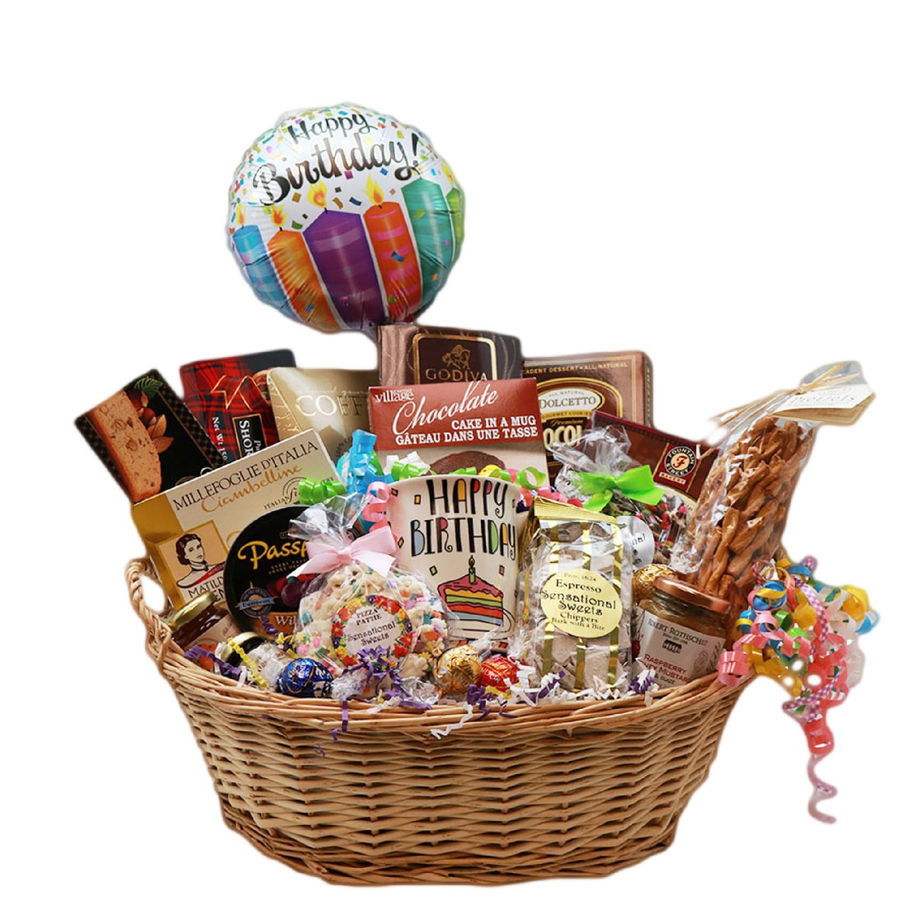Happy Birthday Wicker Gift Basket | Dulcet Gift Baskets