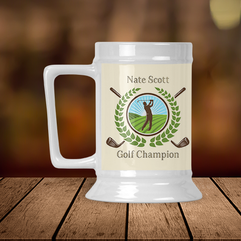 Personalized Golf Champion Beer Stein