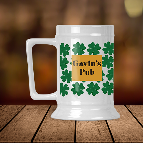 Lucky Clover Personalized Pub Stein