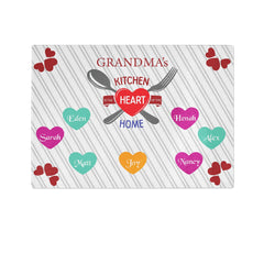 Savvy Custom Gifts Grandma's Kitchen is the Heart of the Home Personalized Glass Cutting Board