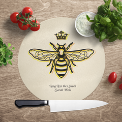 Savvy Custom Gifts Personalized Queen Bee Glass Cutting Board