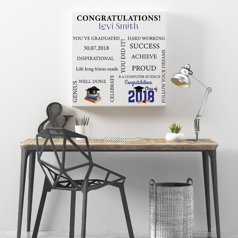 Savvy Custom Gifts Congratulations On Your Graduation Personalized Canvas Print