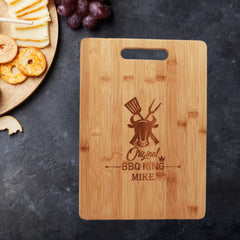 Savvy Custom Gifts BBQ King Personalized Bamboo Cutting Board