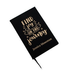 Finding Joy in the Journey Black & Gold Personalized Leatherette Journal