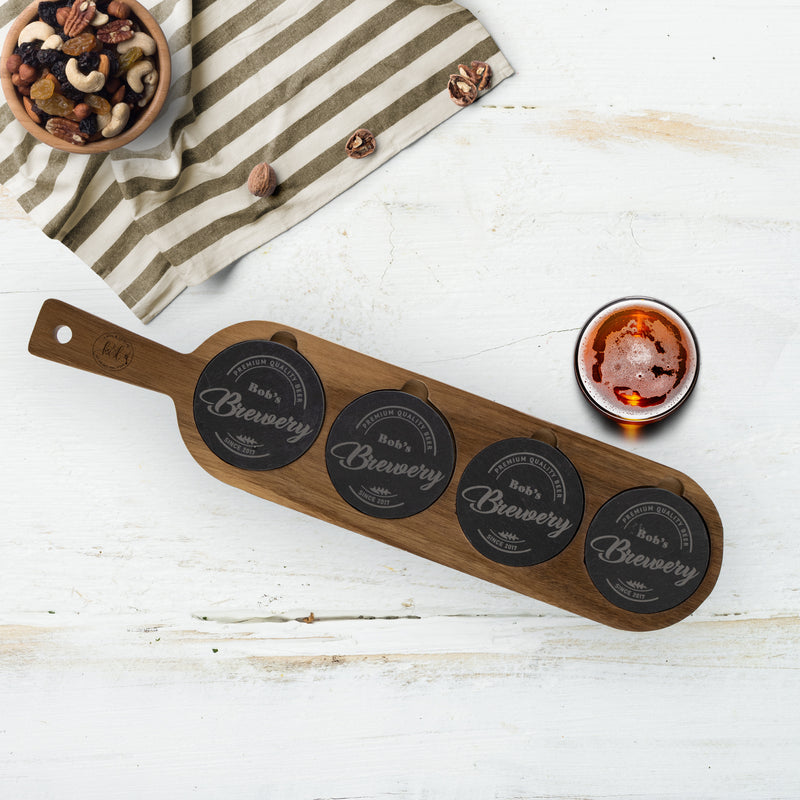 This One's For You Personalized  Acacia Wood & Slate Serving Board
