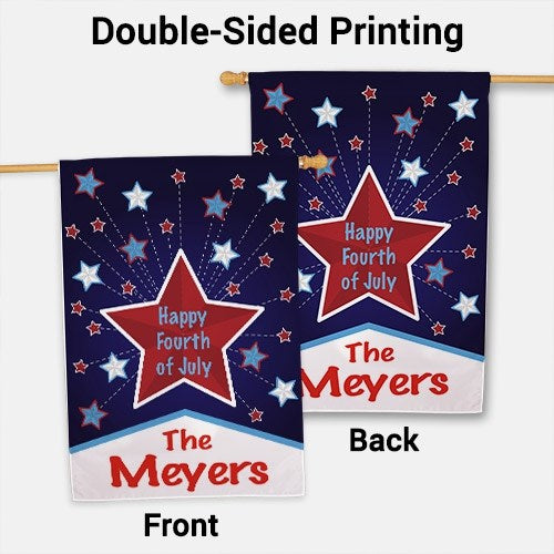 Personalized Happy 4th House Flag