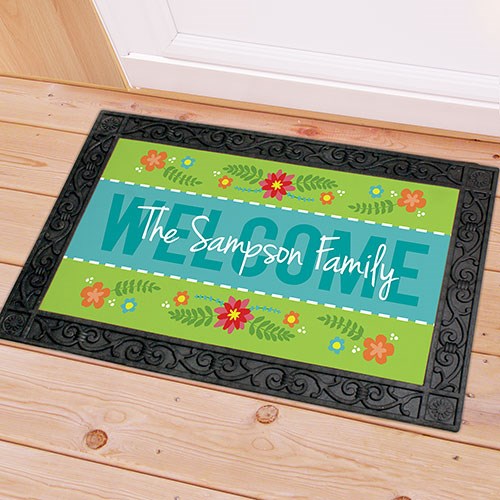 Personalized Spring Welcome Doormat - Without Frame