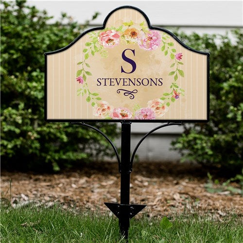 Personalized Floral Spring Magnetic Sign