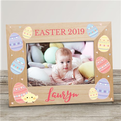 Personalized Easter Wooden Picture Frame-Pink