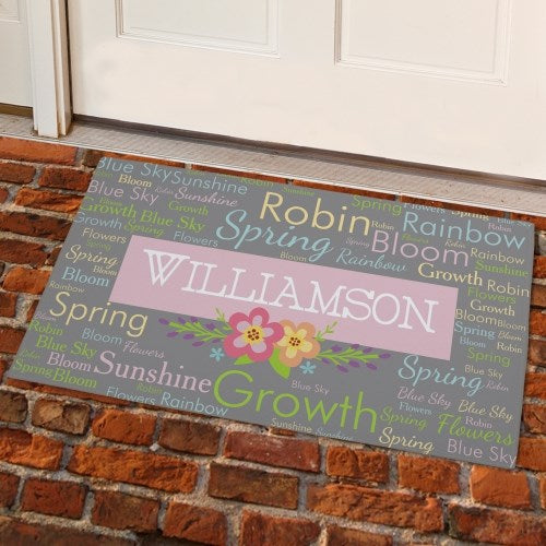 Personalized Spring Words Doormat 24''x 36''