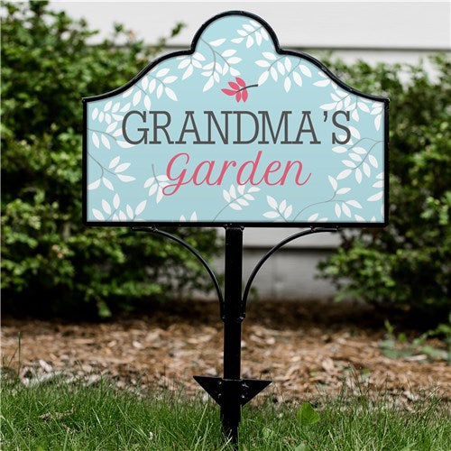Personalized Grandma's Garden Magnetic Sign - Blue