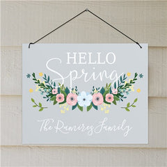 Personalized Hello Spring Wall Hanging