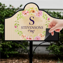 Personalized Floral Spring Magnetic Sign