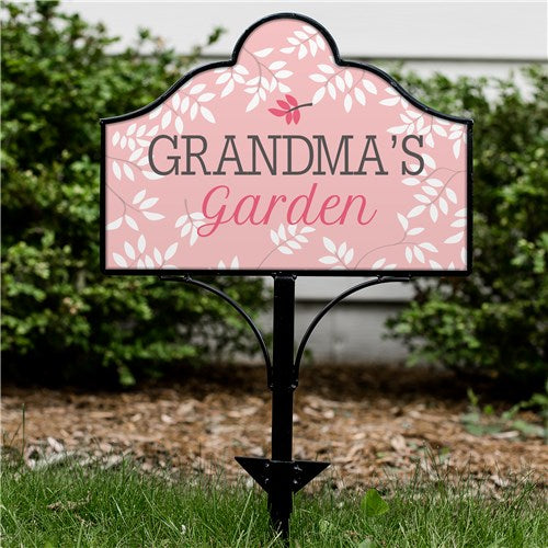 Personalized Grandma's Garden Magnetic Sign - Pink
