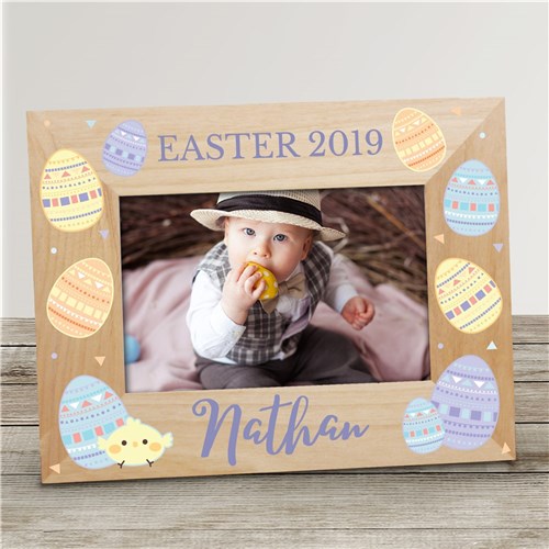 Personalized Easter Wooden Picture Frame-Purple