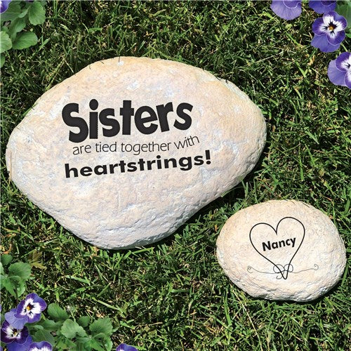 Engraved Sisters Garden Stone